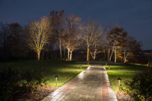 Landscape lights on a walkway path in Springfield MO